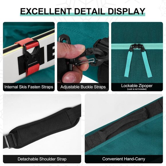 Padded Ski Bags - Ski Bag + Boot Bag Combo - Picture 6 of 7